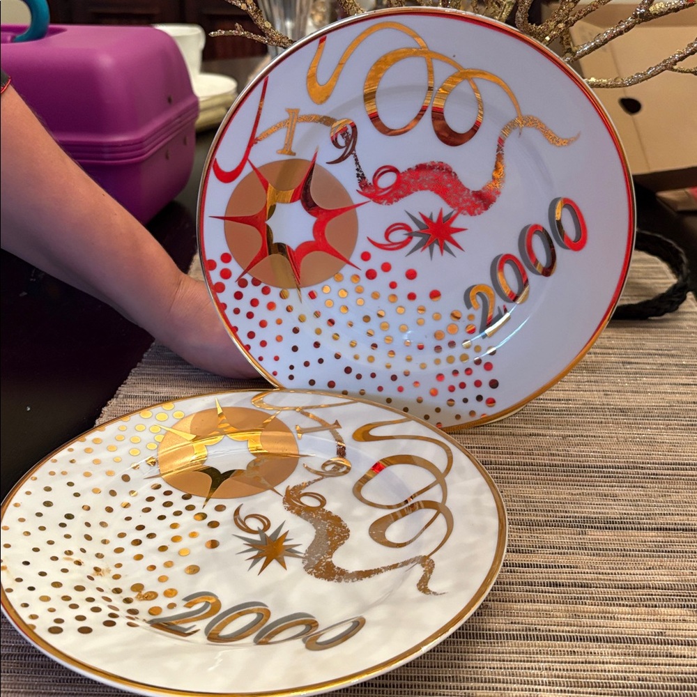 Two  8 inch plates from the cellar , vintage 1995, shows  the turn of century